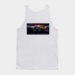 Global transport networks on night map (C026/8982) Tank Top